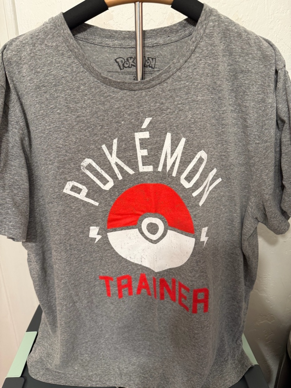 Pokemon Gray Short Sleeve Tee with Red & White Poké Ball